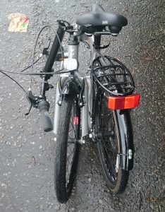 Raleigh Evo 2 folding bike folded rear view