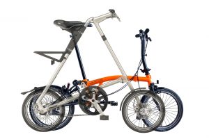 The highly unusual geometry of the Strida compared with the much more conventional Brompton