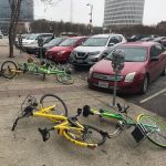 Public bikes left lying around in Dallas Texas, personally I think the cars look a lot worse