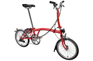 Red Brompton M6L Folding Bike