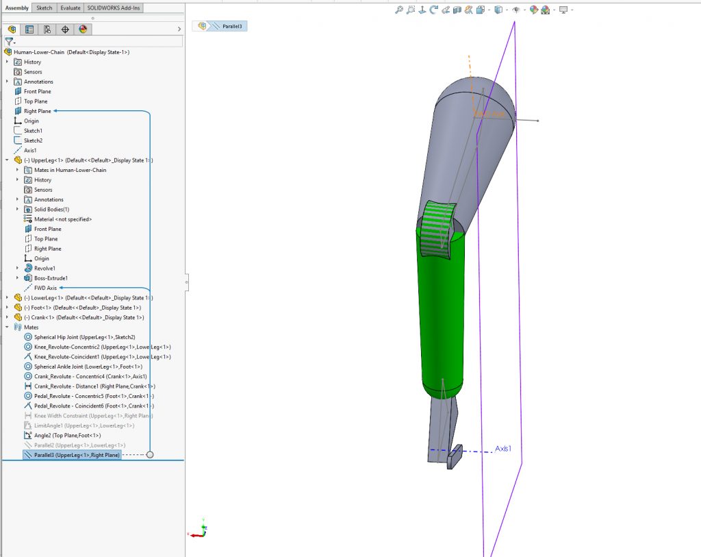 Alternative method of constraining outwards knee rotation
