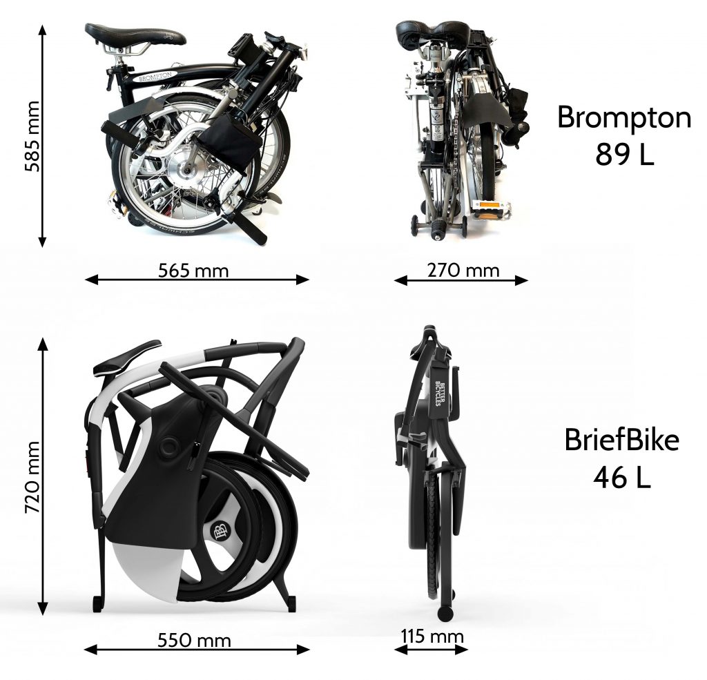 Comparing Brompton and BriefBike to see which is the smallest folding bike